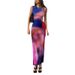 Stylish Printed Split Hem Sleeveless Tank Dress For Summer Vacation_ecoleips.com