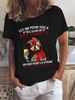 Cartoon Chicken Print T-Shirt Casual Short Sleeve Top For Spring & Summer Women's Clothing_ecoleips.com