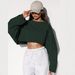 Women's Long Sleeve Round Neck Sweater Navel Baring Short Sports Bottoming Shirt Style Knitted Top_ecoleips.com