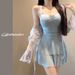 Women's Solid Color Two Piece Swimsuit Conservative Slimming Sweet Girly Hides Fat And Tummy Hot Spring Swimwear_ecoleips.com