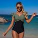 2026 New Pure Color One-Piece Swimsuit Women's Sport Conservative Casual Bikini Popular Swimwear High Elasticity Nylon Fabric_ecoleips.com