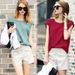 girl Girl Europea Style Short Sleeve Top Cotto Set For Wome Summer Wide Leg Shorts Loose Slimmig Casual Lie Two-Piece_ecoleips.com