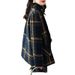 Plus Size Women's Clothing Winter New Fashion Korean Style Slim Mother Retro Plaid Splicing Woolen Coat_ecoleips.com