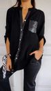 2025 Spring/Summer Women's Loose Casual Embroidered Sleeve Shirt_ecoleips.com