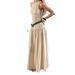 Women's Clothing Elegant Round Neck Sleeveless Dress – Lightweight Summer Dress For Women In Soft Apricot"_ecoleips.com