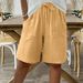 Women's Clothing New Women's Summer Cotton And Linen Solid Color Strap Loose Casual Shorts_ecoleips.com