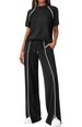Women's Casual Sweatshirt Set Round Neck Drawstring Pants Split Hem European American Style_ecoleips.com