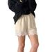 Aria Basics Aria Basics 2025 Autumn New Lace Trim Wide-Leg Shorts For Women, Stylish Fashionable Casual European And American Cross-Border_ecoleips.com