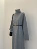 Autumn And Winter New Turtleneck Knitted Dress Femininity Lazy Style Gray Long-sleeved Sweater Long Skirt Bottom Skirt_ecoleips.com