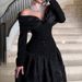 Fashion Off Shoulder Slim Fit Pleated Banquet Dress Women's Casual Long Sleeved Prom Dresses Black Mesh Patchwork Princess Dress_ecoleips.com