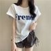 INS Pure Desire Women's T-Shirt Drop Shoulder Short Sleeve Loose Fit Slimming Base Layer Top For Summer Trendy_ecoleips.com