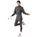 Women's Warm Fleece Two Piece Set Long Sleeved Fitness Suit For Outerwear Casual Yoga Autumn Winter_ecoleips.com