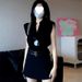 Bodycon Short Skirt Set For Women Summer Elegant Slimming High-end Off-shoulder T-shirt Sleeveless Vest Ins Trend_ecoleips.com