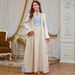 Women's Elegant Long Robe Embroidered Floral Loose Ethnic Style Fashionable Evening Gown Muslim Clothing with Long Sleeves_ecoleips.com