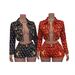 Women's Clothing Women's Y2K Two Piece Set Button Down Printed Embroidered Stretch Denim Jacket And Shorts Fashion Style_ecoleips.com