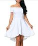 New Women's Off-Shoulder Dress Short Sleeve Swallowtail Skirt 8 Colors_ecoleips.com