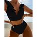 Women’s Clothing New Solid Color Split Swimsuit Women's Fashion Ruffle Sexy Bikini Swimwear_ecoleips.com