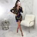 Women's Sexy Fashion Print Deep V-neck Belt Dress_ecoleips.com