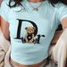 Women's Clothing BEAR Women's "D" Graphic T-Shirt Long Sleeve Crew Neck Short Sleeve Fashion Streetwear Casual Cotton Top_ecoleips.com