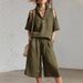 Women's Summer Two Piece Set Short Sleeve Shirt And Loose Pants Cross Border Style Bestseller 2026_ecoleips.com