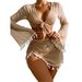 Verve 2024 New Solid Color Tassel Four-Piece Bikini Swimsuit For Women_ecoleips.com