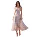 Women's Summer Floral Print Dress Spaghetti Strap Long Fairy Cinching Waist Fishbone Design Travel Vacation Dress_ecoleips.com
