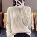 2025 Spring New High-End Round Neck Cable Knit Sweater Coat Long Sleeve Stand Collar Solid Color Knitted Cardigan_ecoleips.com