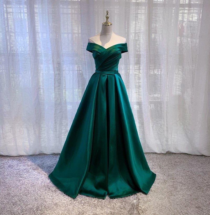 One Shoulder Satin Evening Dress, Slim Fit, Show Thin, Chorus Performance, Celebrity Banquet, Annual Meeting Host, Bride Toast Dress_ecoleips.com