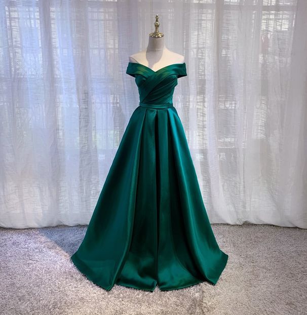 One Shoulder Satin Evening Dress, Slim Fit, Show Thin, Chorus Performance, Celebrity Banquet, Annual Meeting Host, Bride Toast Dress_ecoleips.com