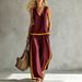 Women's Summer Casual Fashion Color Block Wide Leg Pants Set Sleeveless Two Piece Set European And American Style Trendy Cross Border_ecoleips.com