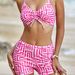 Women's Conservative Three Piece Bikini Swimsuit European Style Printed Cover Up Wire Free Polyester Swim Set_ecoleips.com