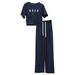Fashionable Sweatshirt For Women, Short-sleeved Top, 2024 Summer New Casual Slim-fit Sportswear, Stylish Two-piece Set_ecoleips.com
