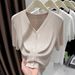 DiYun European And American Y2K Fashion Simple Short-Sleeve Shirt Women's Clothing 2026 Spring/Summer_ecoleips.com