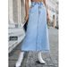 Verve 20257#Denim Women's Spring Summer Trendy Casual Versatile Fashion Long Skirt_ecoleips.com