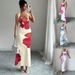 Elegant Floral Print Backless Halter Neck Bodycon Maxi Dress - Stylish & Comfortable For Parties, Dates & More (S/M/L/Xl, 4 Colors Available)_ecoleips.com