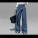 Women's Clothing Women's Casual Denim Pants Straight Leg Wide Leg Pants Irregular Butt Flap Eyelet Solid Color_ecoleips.com