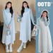 Autumn New Korean Fashion Lace Strap 2-Piece Maternity Dress_ecoleips.com