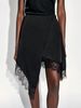 Silk Slim Fit A-Line Skirt Lace Trimmed Snowflake Design Irregular Style New Arrival Women's Bottoms_ecoleips.com