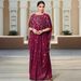 Hand-Embroidered Beaded Cape Dress With 3D Floral Details - Elegant Long Evening Gown_ecoleips.com
