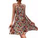 2026 European And American Summer New Elegant Sleeveless Pullover Printed Elastic Waist Strap Short Dress For_ecoleips.com