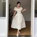 Elegant A-Line Summer Dress for Women Sweetheart Neck Soft Midi Dress with Ruffle Hem_ecoleips.com