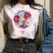 Popular Clothing: New White Fashion Floral Hot Air Balloon Women's Short-sleeve T-shirt_ecoleips.com