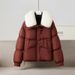 K Women's New Fashion Big Fur Collar Cotton Coat_ecoleips.com
