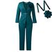 girl Girl D3343 European And American Cross-Border Women's 2025 Autumn Winter New Solid Color Fashion Suit Pants Two-Piece African_ecoleips.com