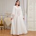 Elegant Sequined Embroidered Long Robe Women's Luxurious Fashionable Ethnic Style Casual Dress Long Sleeved_ecoleips.com