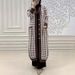 Elegant Houndstooth Long Cardigan For Women – Modest Muslim Abaya Coat, Polyester Blend Open Front Knit Sweater With Pockets, Plus Size Friendly_ecoleips.com