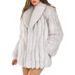 Women's Faux Fur Coat Longline Winter Jacket Slim Fit Fashion Outerwear Street Style Luxe Warm Coat_ecoleips.com