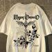 Women's Loose Short Sleeve T-Shirt American Trendy Hip Hop Street Style round Neck Cross Patterned Top Summer Couple Outfit_ecoleips.com