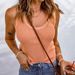 Women's Clothing Spring New Solid Color Waffle Knitted Comfortable Vest Tops For Women_ecoleips.com