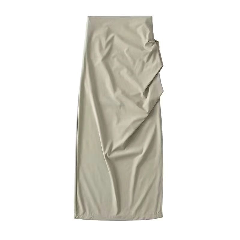 Verve Black PU Leather Midi For Women Autumn Winter 2025 New High Waist Slimming Split Pencil Skirt_ecoleips.com